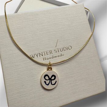 Bow Ribbon Enamel 18ct Gold Plated Necklace, 2 of 2