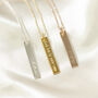 Vertical Sterling Silver Personalised Bar Necklace, thumbnail 4 of 12
