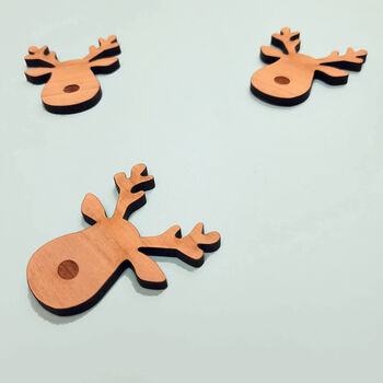 Christmas Rudolph Reindeer Wooden Table Confetti, 2 of 2