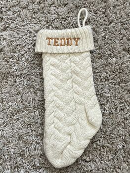 Personalised Embroidered Knitted Christmas Stocking, 12 of 12