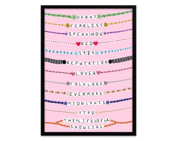 Taylor Swift Album Friendship Bracelet Print Inc Showgirl, 5 of 5