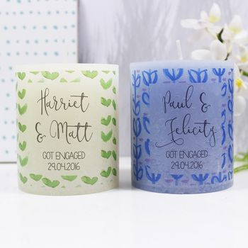 Personalised Engagement Patterned Coloured Candle, 2 of 11