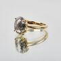 18ct Gold Grey Salt And Pepper Oval Diamond Ring, thumbnail 2 of 5