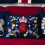Large Coronation Party Cushion With Hand Embroidery, thumbnail 4 of 4