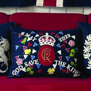 Large Coronation Party Cushion With Hand Embroidery, 4 of 4