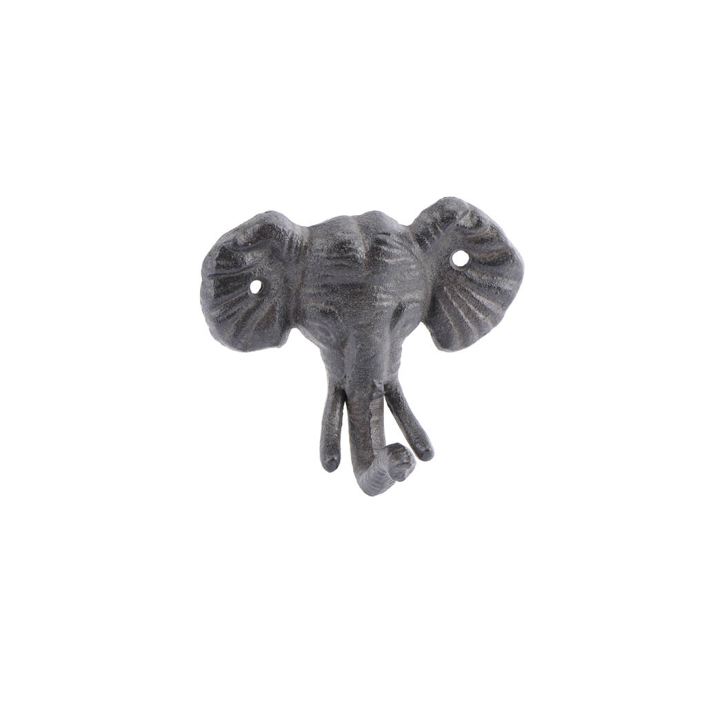 Elephant Head Cast Iron Wall Hook Coat Hanger By CGB Giftware