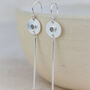 Sterling Silver Birthstone Stick Earrings, thumbnail 5 of 8