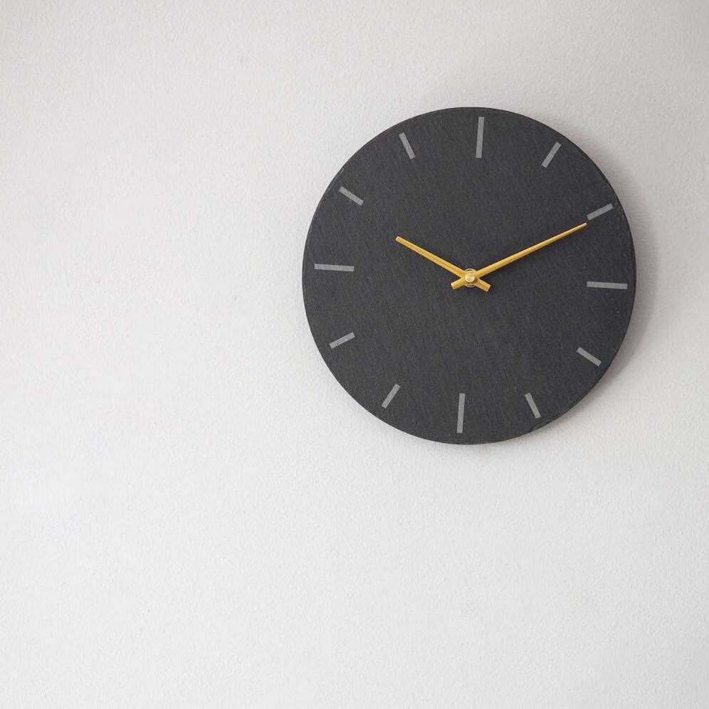 Slate And Brass Wall Clock, 1 of 3