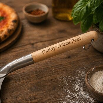 Personalised Pizza Peel With Wooden Handle, 2 of 6