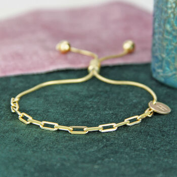 Gold Filled Link Chain Sliding Bracelet, 6 of 10