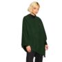 Dark Green 100% Cashmere Multi Ways Button Poncho Shawl Gift Boxed, thumbnail 2 of 6