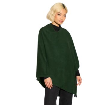 Dark Green 100% Cashmere Multi Ways Button Poncho Shawl Gift Boxed, 2 of 6