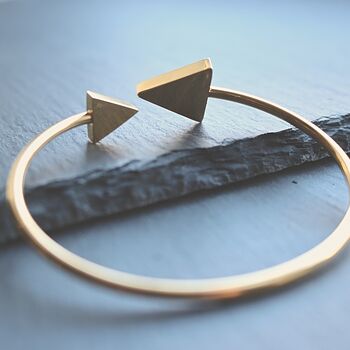 Geometric Bangle 18k Gold Plated Valentines Gift, 2 of 7