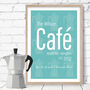 Personalised Kitchen 'Cafe' Print For Cooks And Chefs, thumbnail 2 of 6