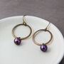 Hammered Ring And Purple Pearl Earrings, thumbnail 1 of 8