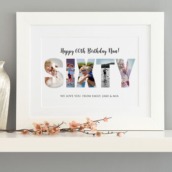 Personalised Photos Inside Sixty Birthday Collage, 7 of 9