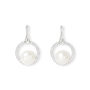 Stella Pave Halo Drop Earrings With Freshwater Pearls, thumbnail 2 of 3