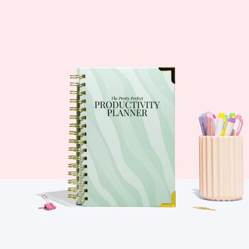 Green A5 Undated Time Block Daily Productivity Planner, 2 of 5
