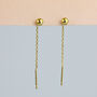 Sterling Silver Simple Ball Threader Earrings, thumbnail 3 of 6