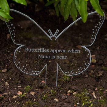 Personalised Butterfly Memorial Marker Plaque Ornament, 3 of 5