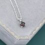 Sterling Silver Tiny Black Opal Pendant Necklace, thumbnail 2 of 12