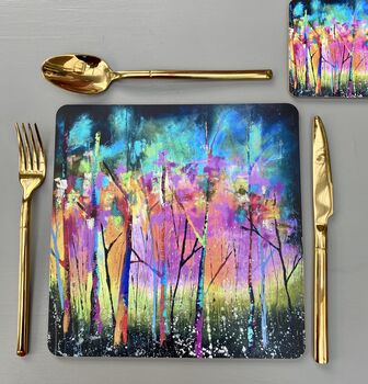 Colourful Abstract Woods Placemats X Two, 2 of 9