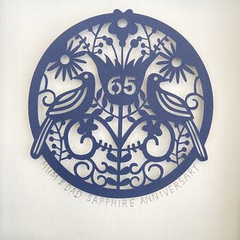 Personalised Framed 65th Anniversary Paper Cut, 4 of 9