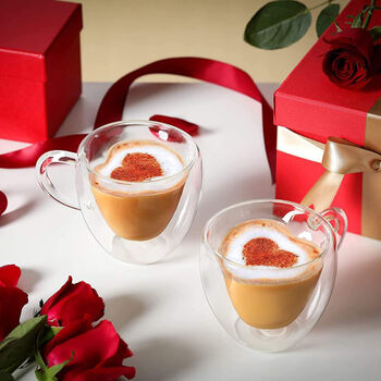 Heart Shaped Double Walled Coffee Glass, 2 of 4