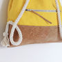 Stone Washed Denim + Vegan Cork Leather Rope Bag, thumbnail 6 of 6
