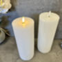 23cm White Ribbed LED Pillar Candle – Real Wax, thumbnail 11 of 12