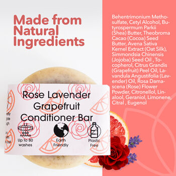 Rose Lavender Grapefruit Conditioner Bar All Hair Types, 2 of 10