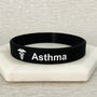 Asthma Silicone Medical Alert Wristband, thumbnail 6 of 9
