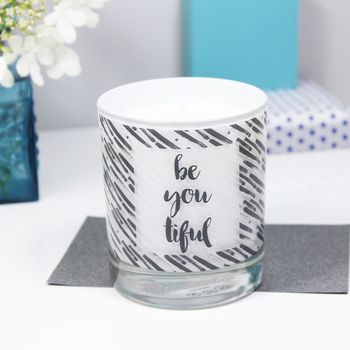 'Be You Tiful' Motivational Quote Luxury Scented Candle, 2 of 7