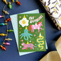 Funny Illustrated Christmas Card With Gold Foil, thumbnail 1 of 5