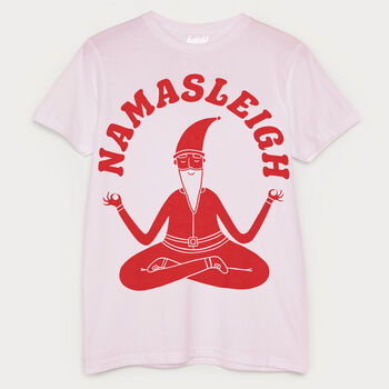 Namasleigh Yoga Santa Men's Christmas T Shirt, 2 of 3