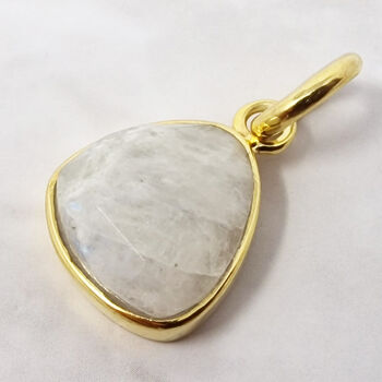 18k Gold Vermeil Plated Moonstone Everyday Necklace, 2 of 5
