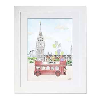 London Bus And Big Ben Children's Print, 2 of 4