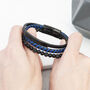 Personalised Men's Black Stone And Blue Cord Bracelet, thumbnail 2 of 5