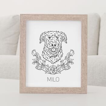 Personalised Airedale Terrier Outline Portrait Print, 3 of 9