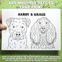 Personalised Pittie Flower Outline Pet Portrait, thumbnail 7 of 8