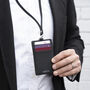 Vegan Leather ID Badge Card Holder With Lanyard, thumbnail 5 of 8