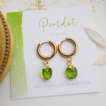 Peridot Hoop Earrings, 2 of 10