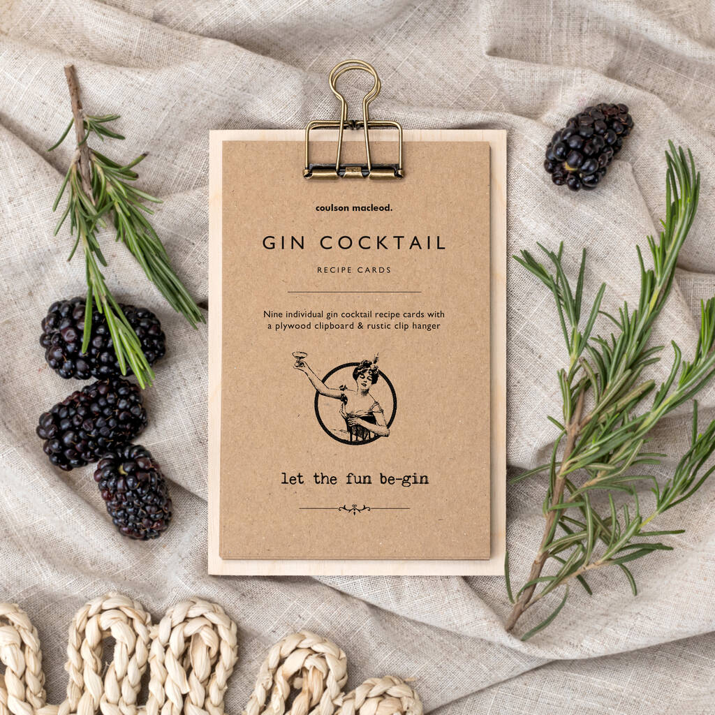 Gin Cocktail Recipe Cards, 1 of 9