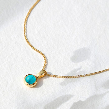 December Birthstone Turquoise Gold Vermeil Necklace, 2 of 10