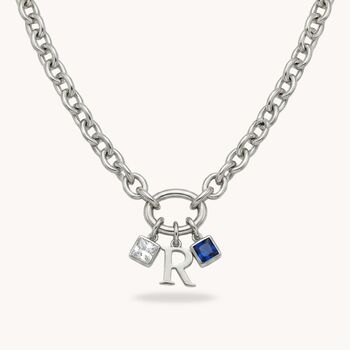 Charm Builder™ Silver Chunky Oval Chain Clasp Charm Necklace, 2 of 11