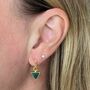 'The Triangle' Green Aventurine Gold Plated Earrings, thumbnail 2 of 6