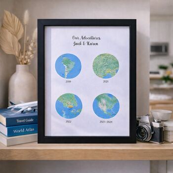 Anniversary Gifts Favourite Visited Countries Wall Art, 4 of 12
