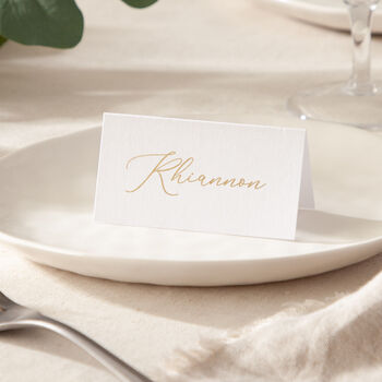 Simple Elegance Script Foiled Wedding Place Name Cards, 2 of 2