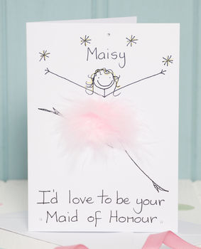 Personalised 3D I'd Love To Be Your Maid Of Honour Card, 2 of 2