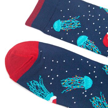 Men's Bamboo Socks Christmas Jellyfish, 4 of 5